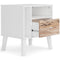 Piperton - Brown / White - One Drawer Night Stand-Washburn's Home Furnishings