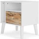 Piperton - Brown / White - One Drawer Night Stand-Washburn's Home Furnishings