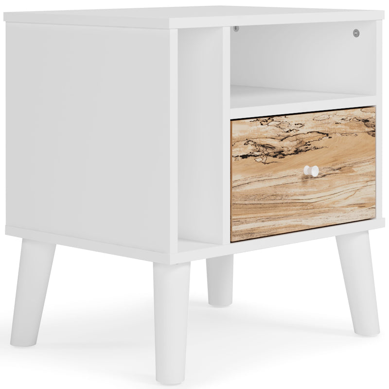 Piperton - Brown / White - One Drawer Night Stand-Washburn's Home Furnishings