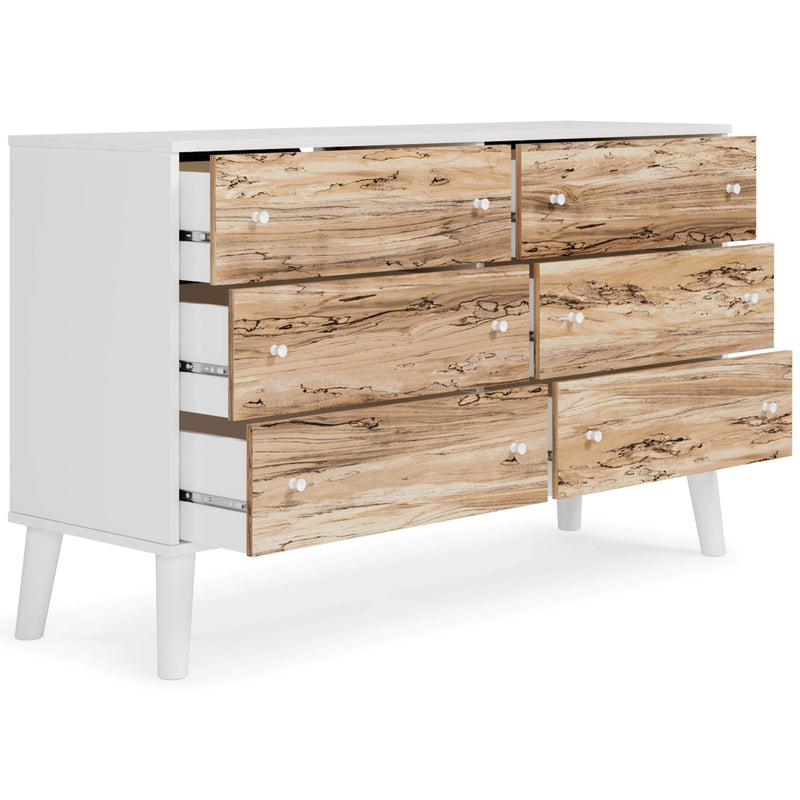 Piperton - Brown / White - Six Drawer Dresser-Washburn's Home Furnishings