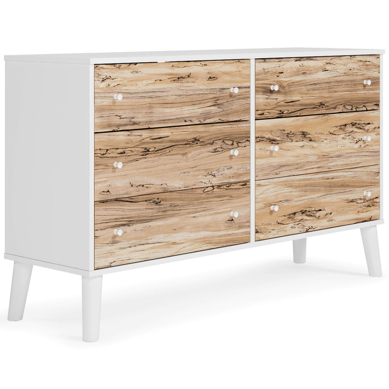 Piperton - Brown / White - Six Drawer Dresser-Washburn's Home Furnishings