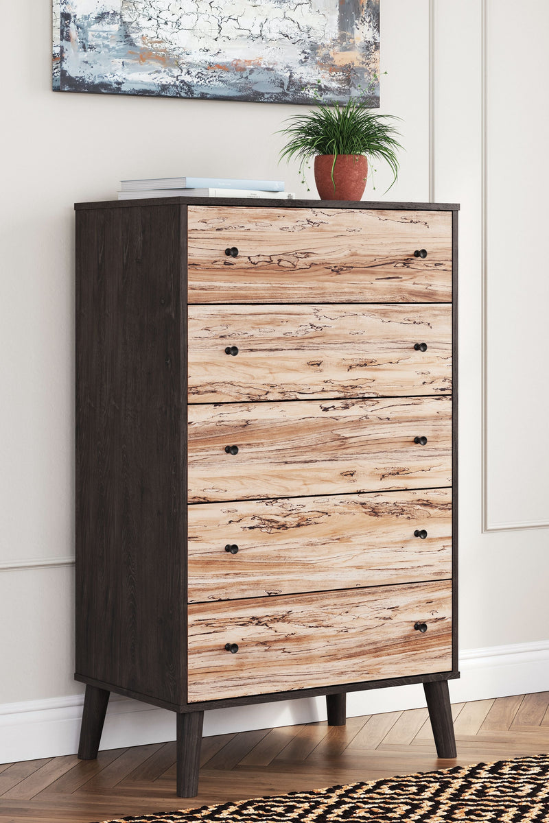 Piperton - Two-tone Brown/black - Five Drawer Chest-Washburn's Home Furnishings