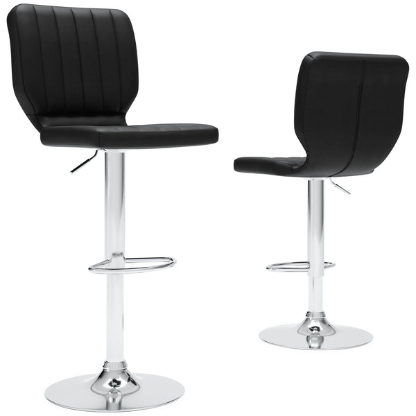 Pollzen - Black - Bar Height Bar Stool (set Of 2)-Washburn's Home Furnishings