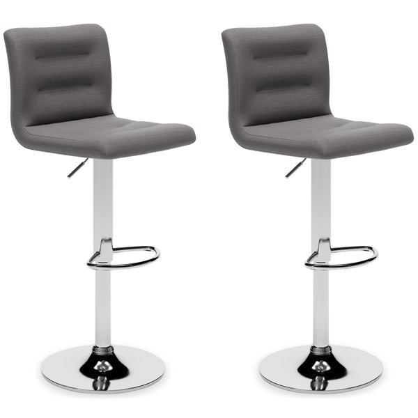 Pollzen - Gray - Bar Height Bar Stool (set Of 2)-Washburn's Home Furnishings