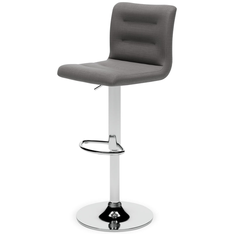 Pollzen - Gray - Tall Uph Swivel Barstool(2/cn)-Washburn's Home Furnishings