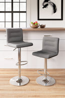 Pollzen - Gray - Tall Uph Swivel Barstool(2/cn)-Washburn's Home Furnishings