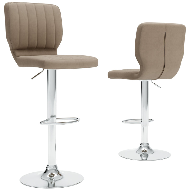 Pollzen - Taupe - Bar Height Bar Stool (set Of 2)-Washburn's Home Furnishings