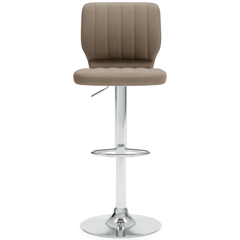 Pollzen - Taupe - Tall Uph Swivel Barstool(2/cn)-Washburn's Home Furnishings