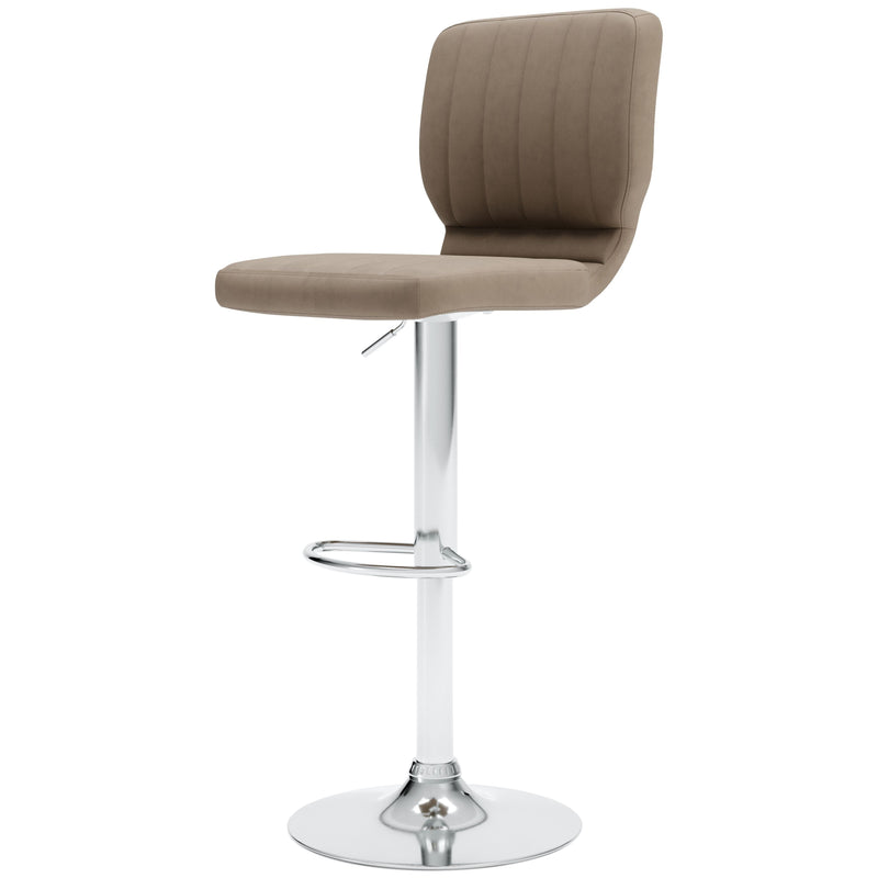 Pollzen - Taupe - Tall Uph Swivel Barstool(2/cn)-Washburn's Home Furnishings