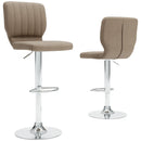 Pollzen - Taupe - Tall Uph Swivel Barstool(2/cn)-Washburn's Home Furnishings