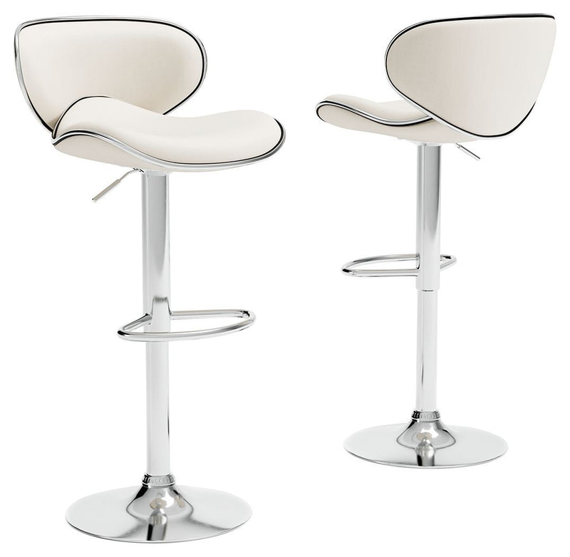 Pollzen - White - Tall Uph Swivel Barstool(2/cn)-Washburn's Home Furnishings