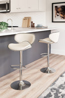 Pollzen - White - Tall Uph Swivel Barstool(2/cn)-Washburn's Home Furnishings