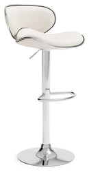 Pollzen - White - Tall Uph Swivel Barstool(2/cn)-Washburn's Home Furnishings