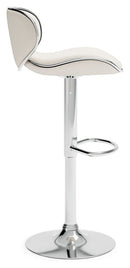 Pollzen - White - Tall Uph Swivel Barstool(2/cn)-Washburn's Home Furnishings