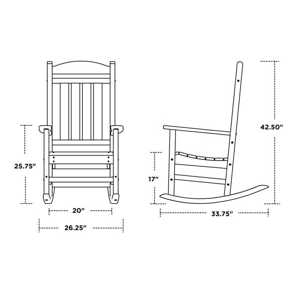 Polywood Presidential Rocker in Pacific Blue-Washburn's Home Furnishings