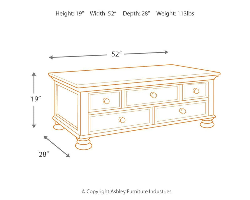 Porter - Rustic Brown - Rectangular Cocktail Table-Washburn's Home Furnishings