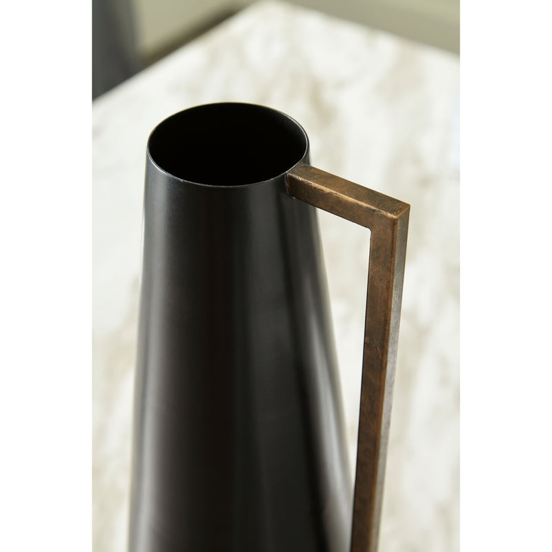 Pouderbell - Black/gold Finish - Vase - Medium-Washburn's Home Furnishings