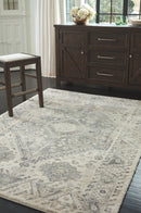 Precia - Gray/cream - Medium Rug-Washburn's Home Furnishings