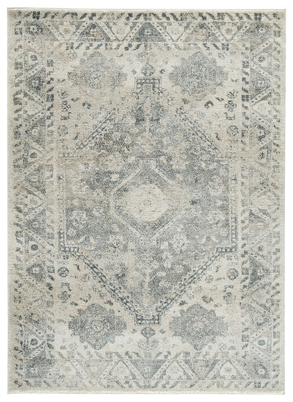 Precia - Gray/cream - Medium Rug-Washburn's Home Furnishings