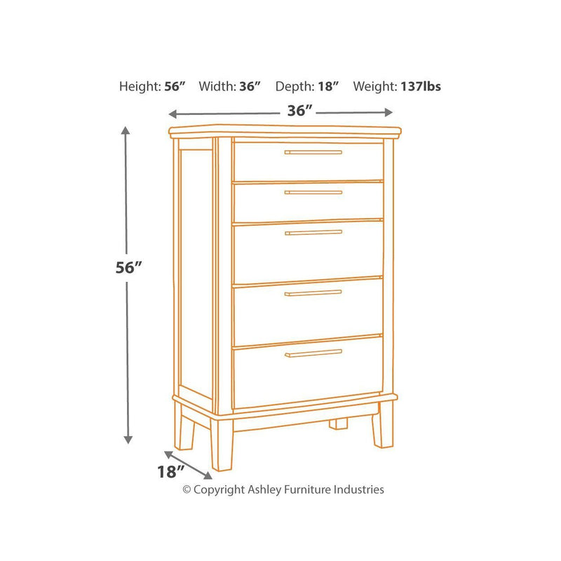 Ralene - Medium Brown - Five Drawer Chest-Washburn's Home Furnishings