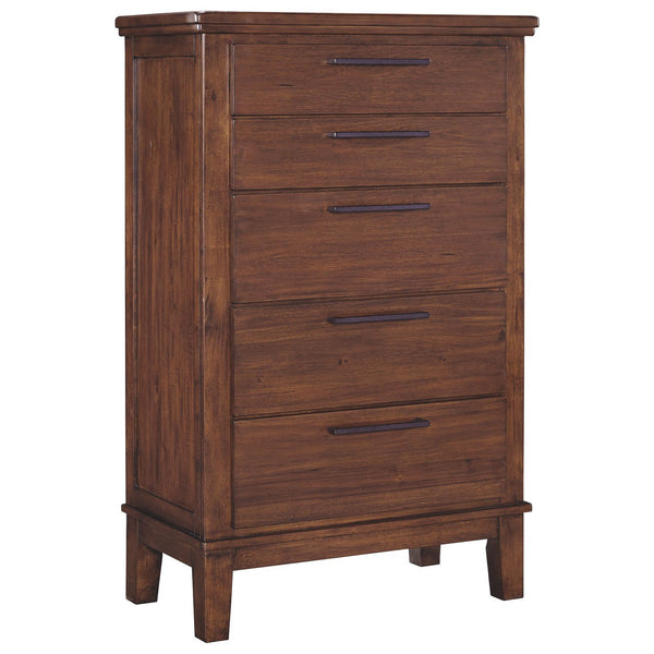 Ralene - Medium Brown - Five Drawer Chest-Washburn's Home Furnishings