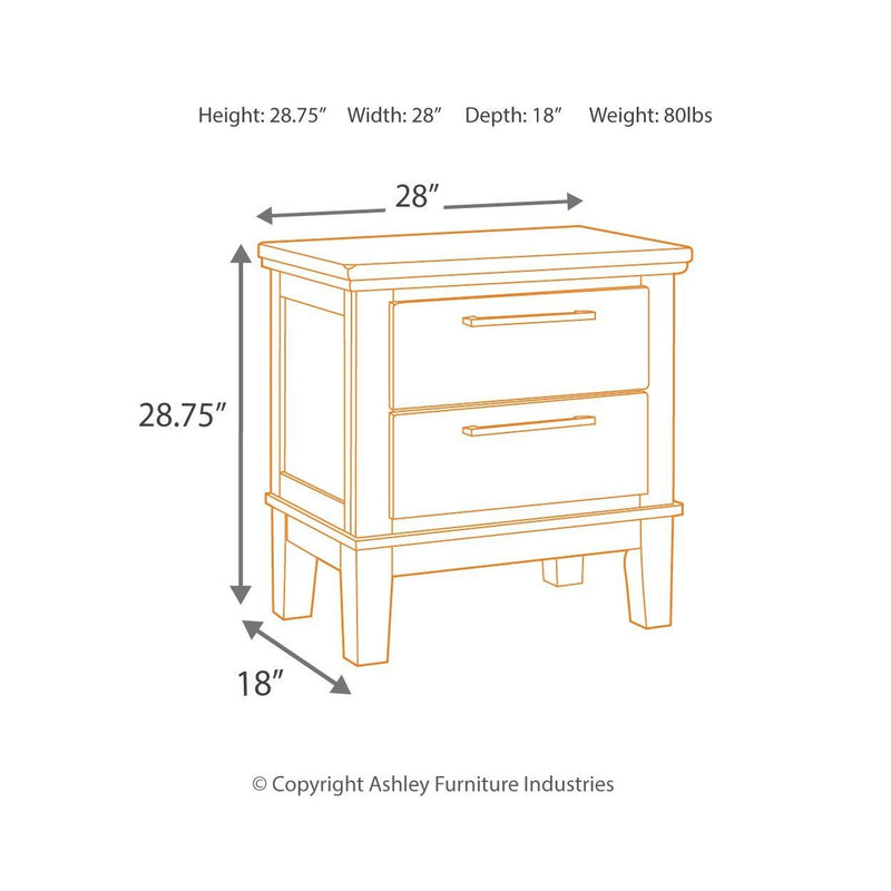 Ralene - Medium Brown - Two Drawer Night Stand-Washburn's Home Furnishings