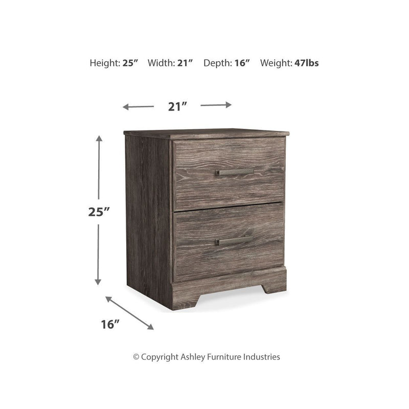 Ralinksi - Gray - Two Drawer Night Stand-Washburn's Home Furnishings