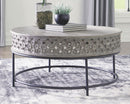 Rastella - Gray/black - Round Cocktail Table-Washburn's Home Furnishings