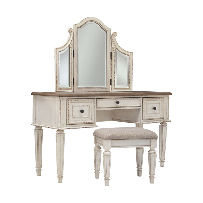 Realyn - Two-tone - Vanity/Mirror/Stool (3/CN)-Washburn's Home Furnishings