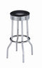 Rec Room/ Bar Tables: Chrome/glass - Swivel Bar Stool - Black-Washburn's Home Furnishings