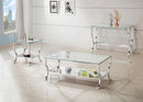 Rectangular Coffee Table With Mirrored Shelf - Pearl Silver-Washburn's Home Furnishings