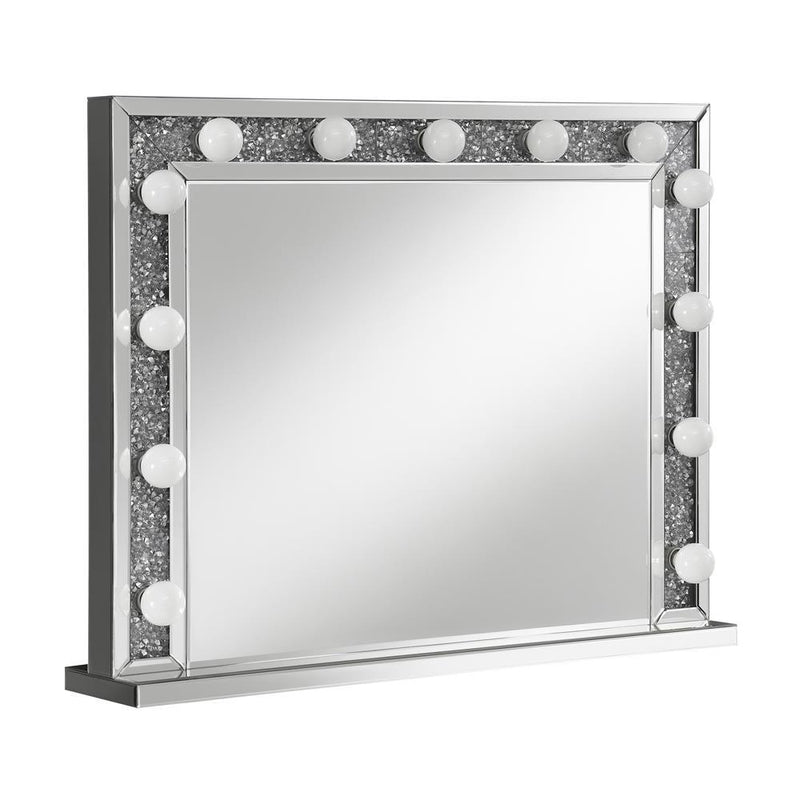 Rectangular Table Mirror With Lighting - Pearl Silver-Washburn's Home Furnishings