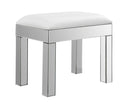 Rectangular Upholstered Vanity Stool - Pearl Silver-Washburn's Home Furnishings