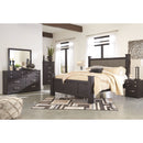 Reylow - Dark Brown - King Upholstered Poster Bed-Washburn's Home Furnishings