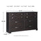 Reylow - Dark Brown - Six Drawer Dresser-Washburn's Home Furnishings