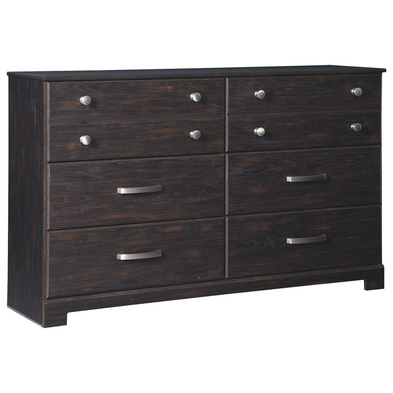 Reylow - Dark Brown - Six Drawer Dresser-Washburn's Home Furnishings