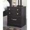 Reylow - Dark Brown - Two Drawer Night Stand-Washburn's Home Furnishings