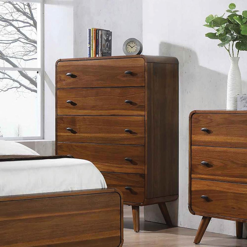 Robyn - 5-drawer Chest - Brown-Washburn's Home Furnishings