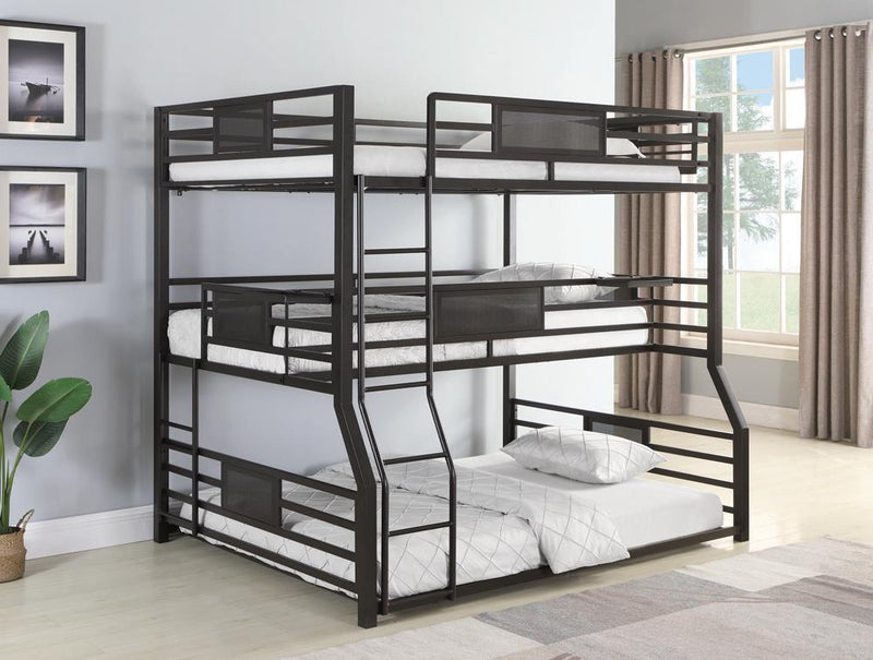 Rogen - Triple Bunk Bed - Full Over Twin Long Over Queen Triple Bunk Bed-Washburn's Home Furnishings