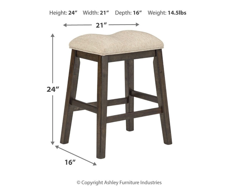 Rokane - Light Brown - Counter Height Bar Stool (set Of 2)-Washburn's Home Furnishings