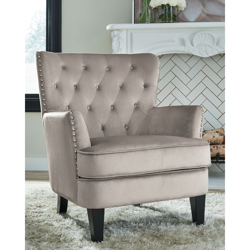 Romansque - Beige - Accent Chair - Bronze Finish-Washburn's Home Furnishings