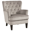 Romansque - Beige - Accent Chair - Bronze Finish-Washburn's Home Furnishings