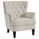 Romansque - Beige - Accent Chair - Gunmetal Finish-Washburn's Home Furnishings