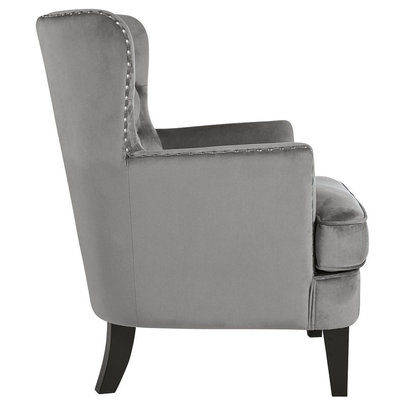 Romansque - Gray - Accent Chair - Velvety-Washburn's Home Furnishings