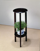 Round Accent Table With Bottom Shelf - Black-Washburn's Home Furnishings