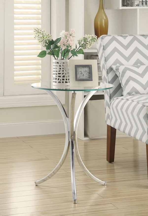 Round Accent Table With Curved Legs - Pearl Silver-Washburn's Home Furnishings