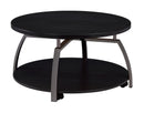 Round Coffee Table - Black-Washburn's Home Furnishings