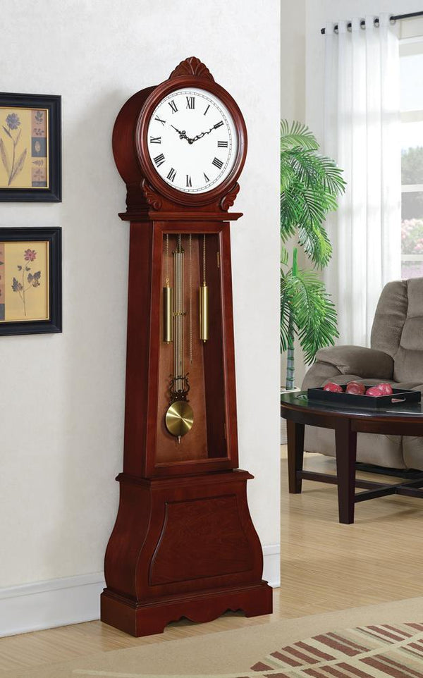 Round Face Grandfather Clock - Brown-Washburn's Home Furnishings