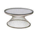 Round Glass Top Coffee Table - Pearl Silver-Washburn's Home Furnishings