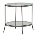 Round Glass Top End Table - Gray-Washburn's Home Furnishings